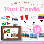 South America fact cards — geography resource about South American nations and regions