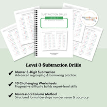Load image into Gallery viewer, Subtraction Drills Workbook Level 3
