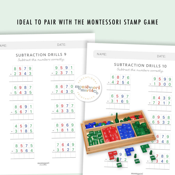 Subtraction Drills Workbook Level 4
