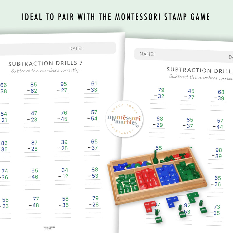 Subtraction Drills Workbook Level 2