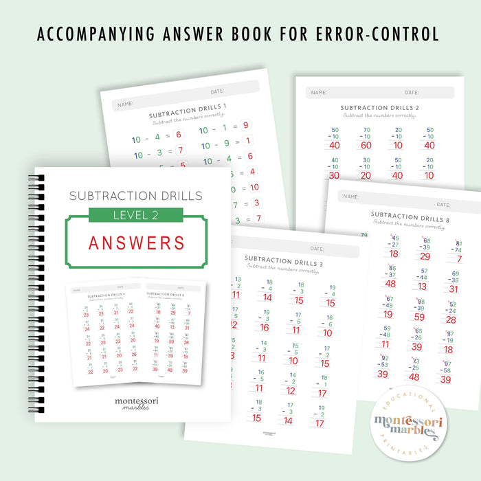 Subtraction Drills Workbook Level 2