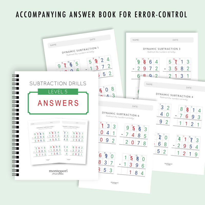 Subtraction Drills Workbook Level 5