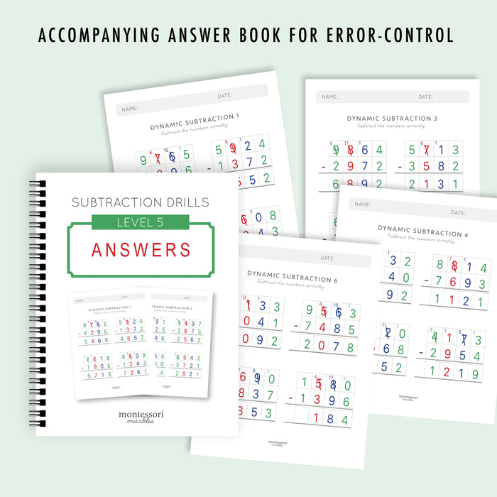 Subtraction Drills Workbook Level 5