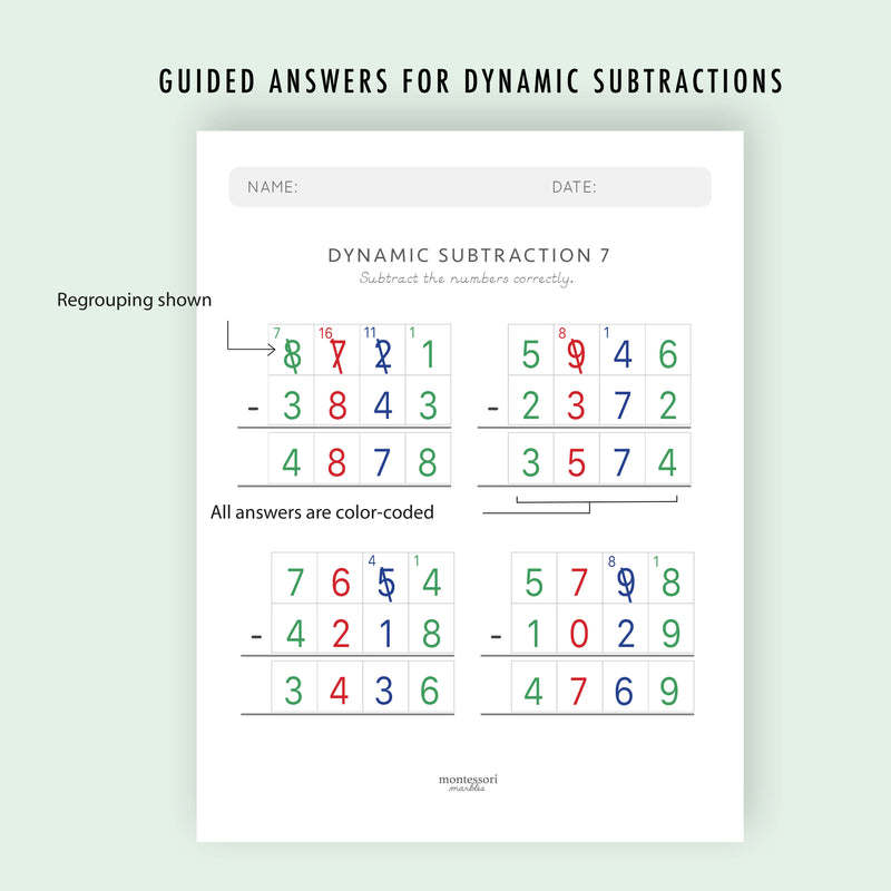 Subtraction Drills Workbook Level 5