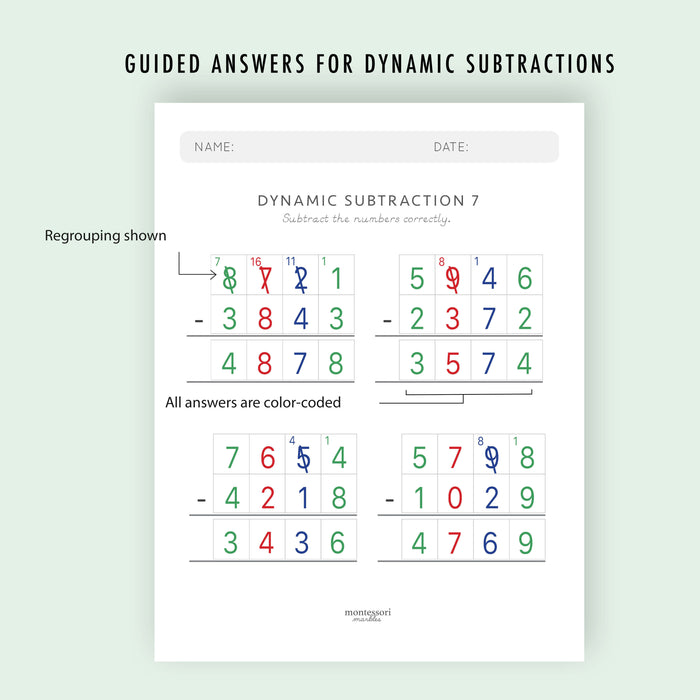 Subtraction Drills Workbook Level 5