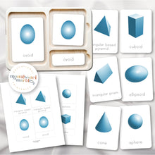 Load image into Gallery viewer, Geometric 3D Shapes Nomenclature Cards
