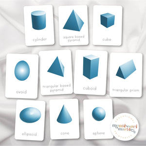 Geometric 3D Shapes Nomenclature Cards