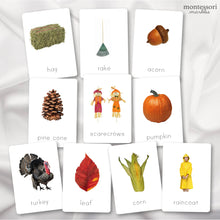 Load image into Gallery viewer, Fall Montessori Nomenclature Cards
