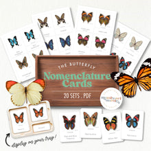 Load image into Gallery viewer, Butterfly Montessori Nomenclature Cards
