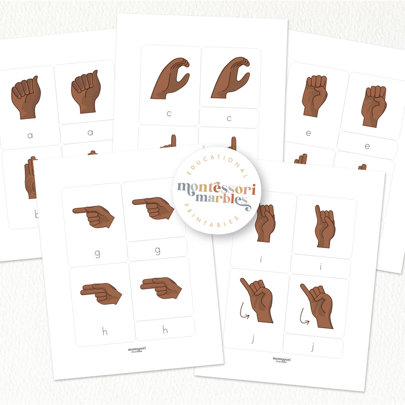 American Sign Language Nomenclature Cards (Brown)