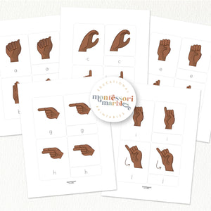 American Sign Language Nomenclature Cards (Brown)