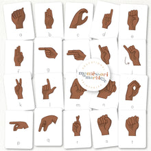 Load image into Gallery viewer, American Sign Language Nomenclature Cards (Brown)
