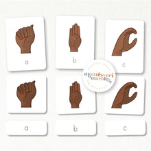 Load image into Gallery viewer, American Sign Language Nomenclature Cards (Brown)
