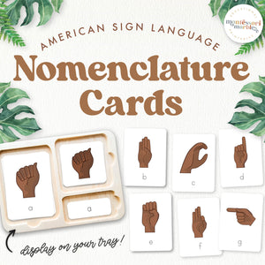 American Sign Language Nomenclature Cards (Brown)