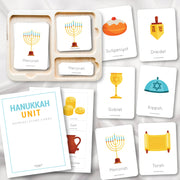Hanukkah 3-part nomenclature cards for cultural vocabulary learning