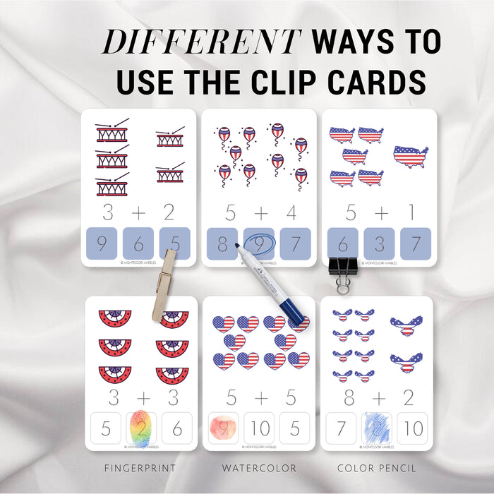 United States Addition Clip Cards