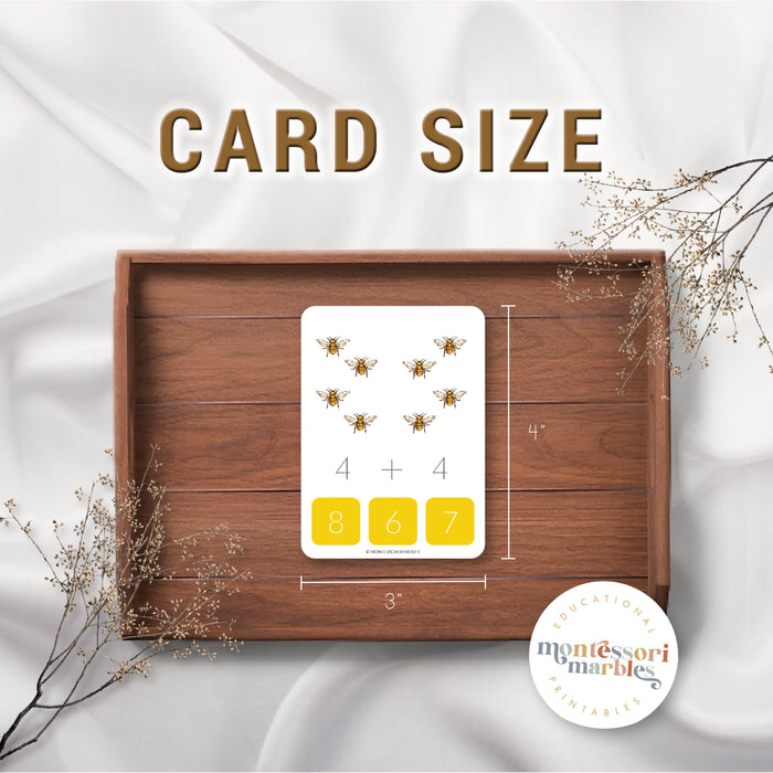 Bees Addition Clip Cards