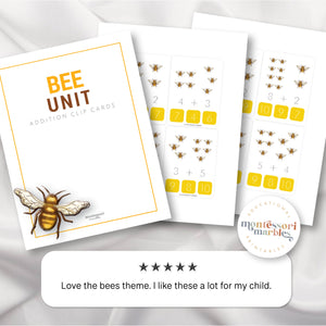 Bees Addition Clip Cards
