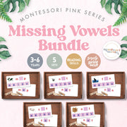 Pink Series missing vowels bundle with short vowel drills — ages 3-6