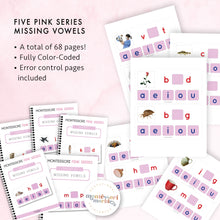 Load image into Gallery viewer, Montessori Pink Series Missing Vowels Bundle
