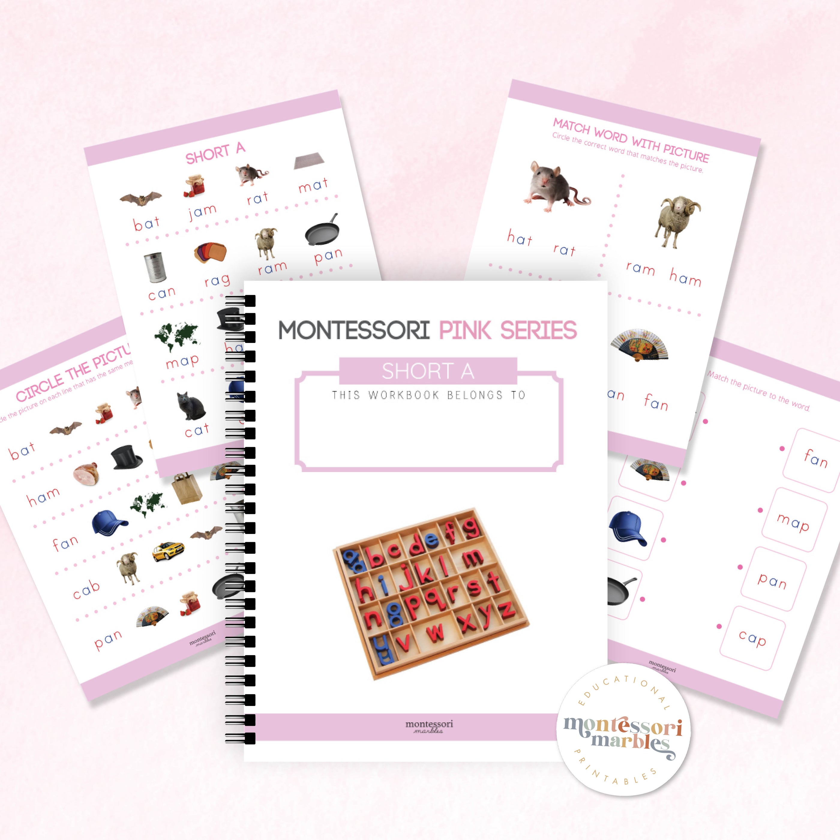 Pink Series Workbook Bundle | CVC Words for Ages 4-6 — Montessori Marbles