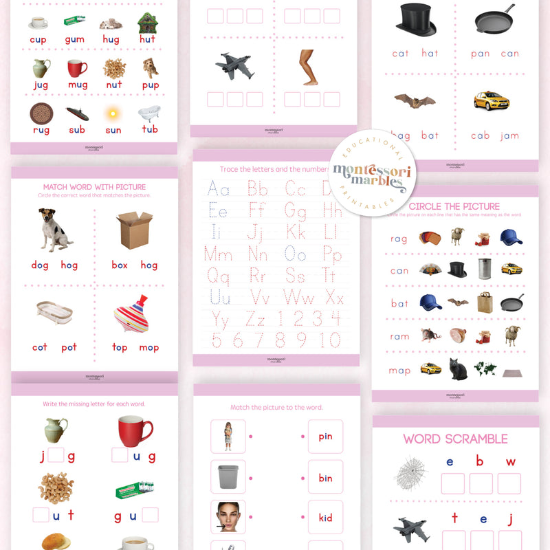 Montessori Pink Series Workbook Bundle