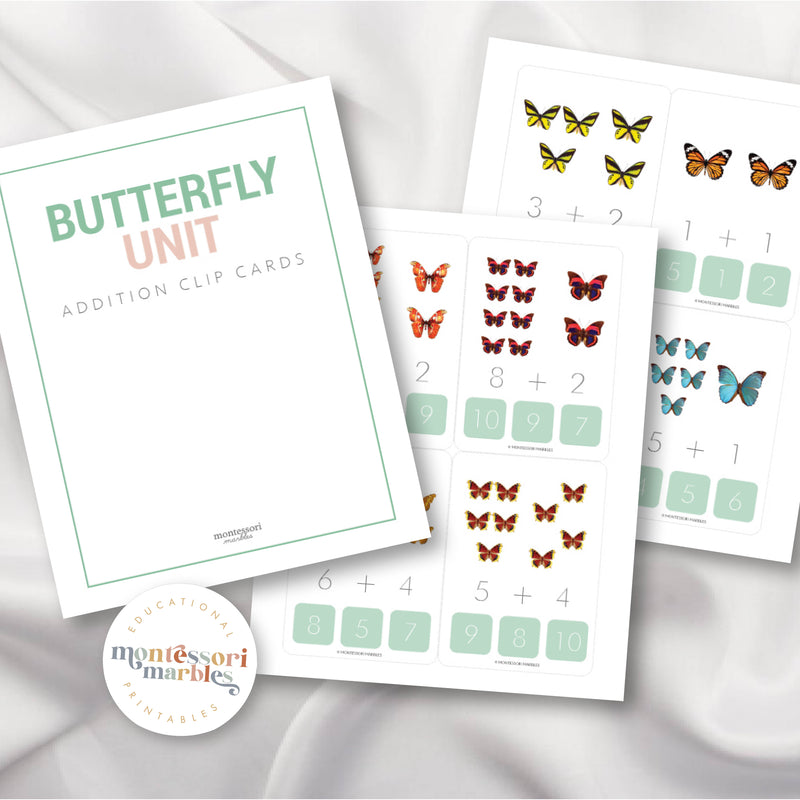 Butterfly Addition Clip Card