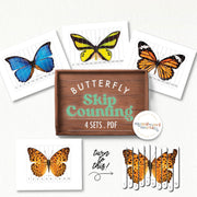 Butterfly-themed skip counting math craft puzzles