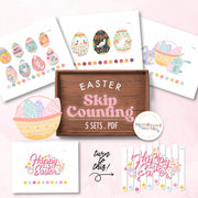 Easter skip counting craft stick puzzles — math practice with Easter theme