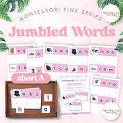 Montessori Pink Series jumbled words for short A