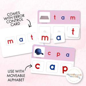 Montessori Pink Series Jumbled Words for Short "A"