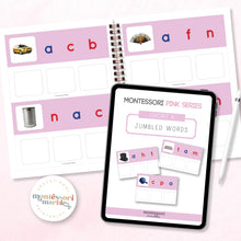 Load image into Gallery viewer, Montessori Pink Series Jumbled Words for Short &quot;A&quot;
