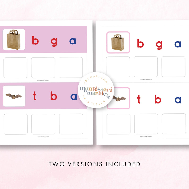 Montessori Pink Series Jumbled Words for Short "A"