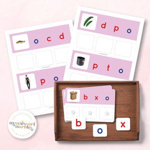 Montessori Pink Series Jumbled Words for Short "O"