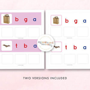 Montessori Pink Series Jumbled Words for Short "O"
