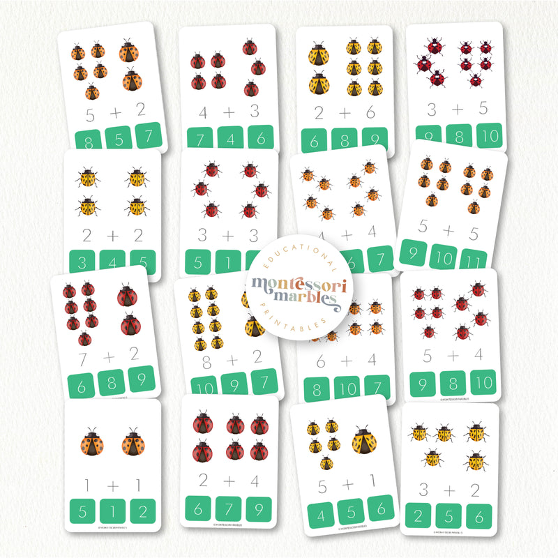 Ladybugs Addition Clip Cards