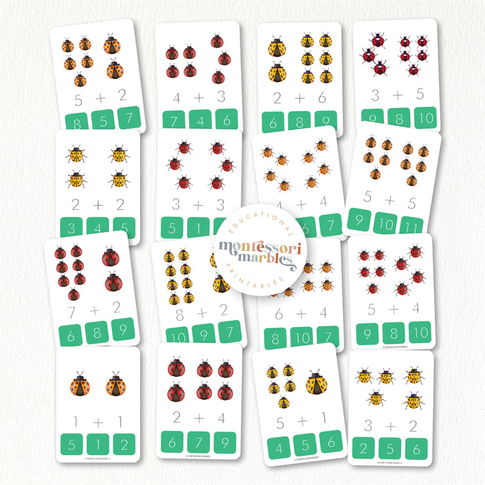 Ladybugs Addition Clip Cards