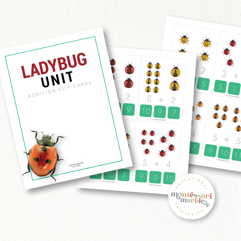 Ladybugs Addition Clip Cards