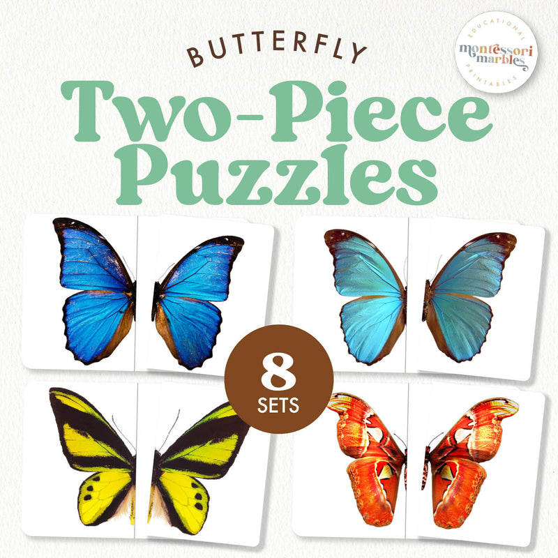 Butterfly symmetry matching puzzles for spring — ages 3-6