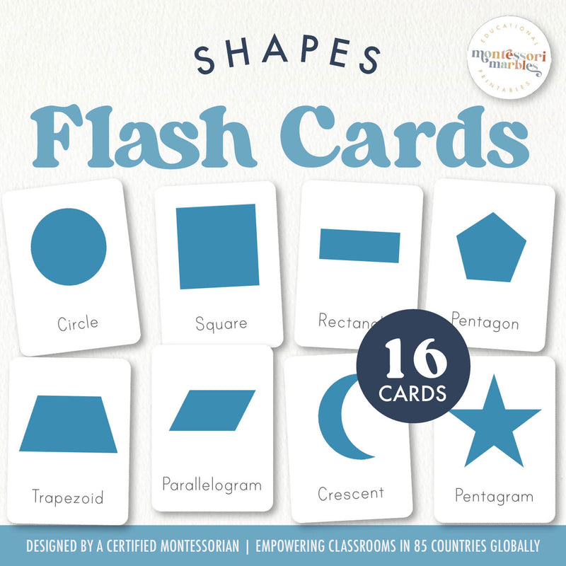 Geometric shapes flash cards for preschool math vocabulary