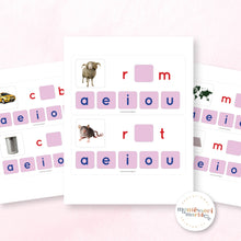 Load image into Gallery viewer, Montessori Pink Series Missing Vowels SHORT A
