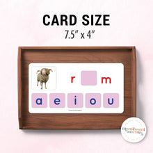 Load image into Gallery viewer, Montessori Pink Series Missing Vowels SHORT A
