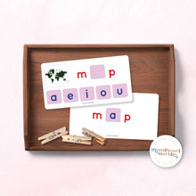 Load image into Gallery viewer, Montessori Pink Series Missing Vowels SHORT A
