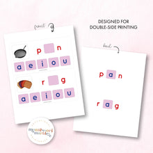 Load image into Gallery viewer, Montessori Pink Series Missing Vowels SHORT A
