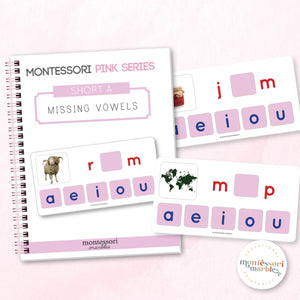 Montessori Pink Series Missing Vowels SHORT A