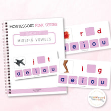 Load image into Gallery viewer, Montessori Pink Series Missing Vowels SHORT E
