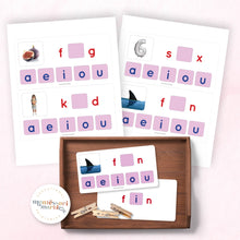 Load image into Gallery viewer, Montessori Pink Series Missing Vowels SHORT I
