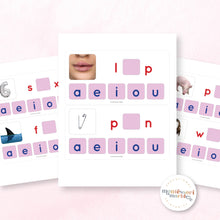 Load image into Gallery viewer, Montessori Pink Series Missing Vowels SHORT I
