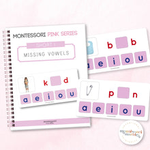 Load image into Gallery viewer, Montessori Pink Series Missing Vowels SHORT I
