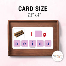 Load image into Gallery viewer, Montessori Pink Series Missing Vowels SHORT O
